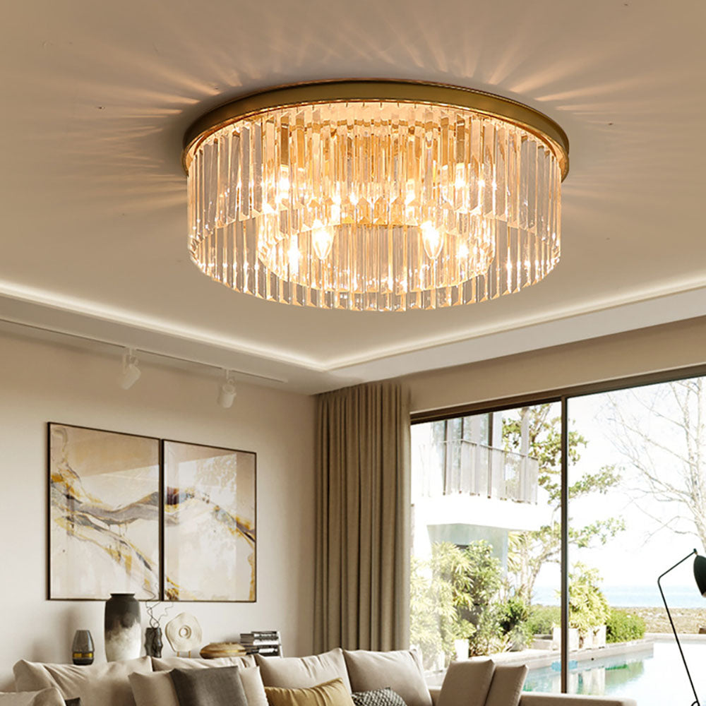 Ceiling Lamp Iron Crystal 40.0 cm Gold Living Room Hallway Bedroom Lighting Fixture | Thomler