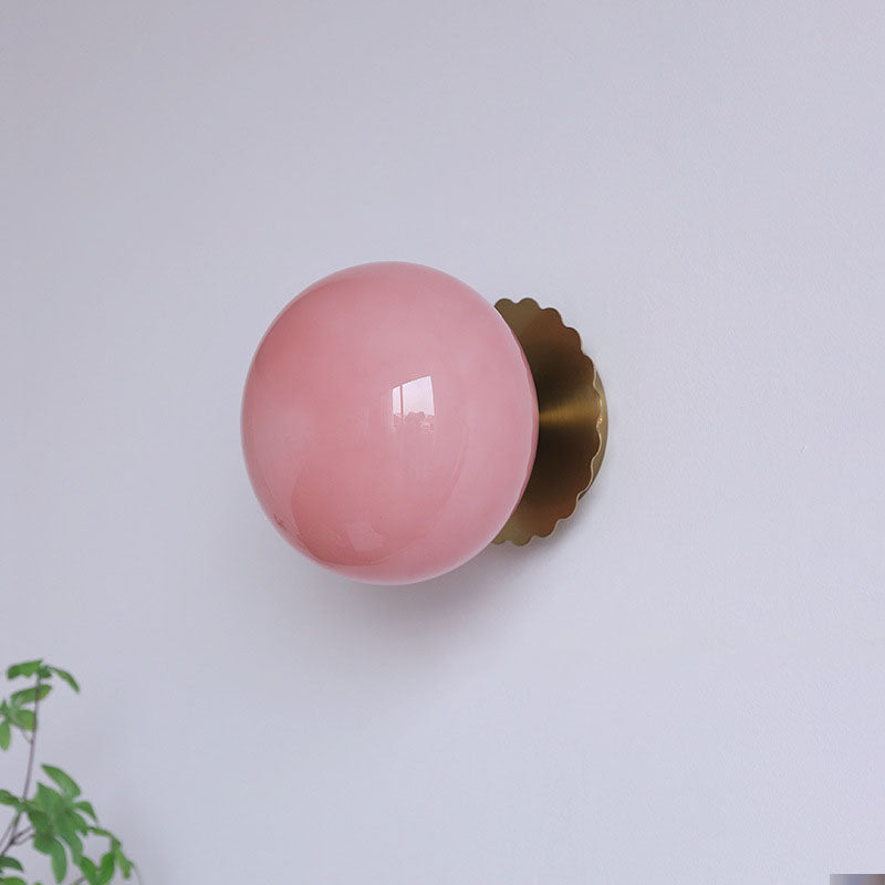 Wall Lamp Iron 7.1 in Modern Pink Beige White Bedside Living Room Bedroom Study LED E26 Light | Thomler