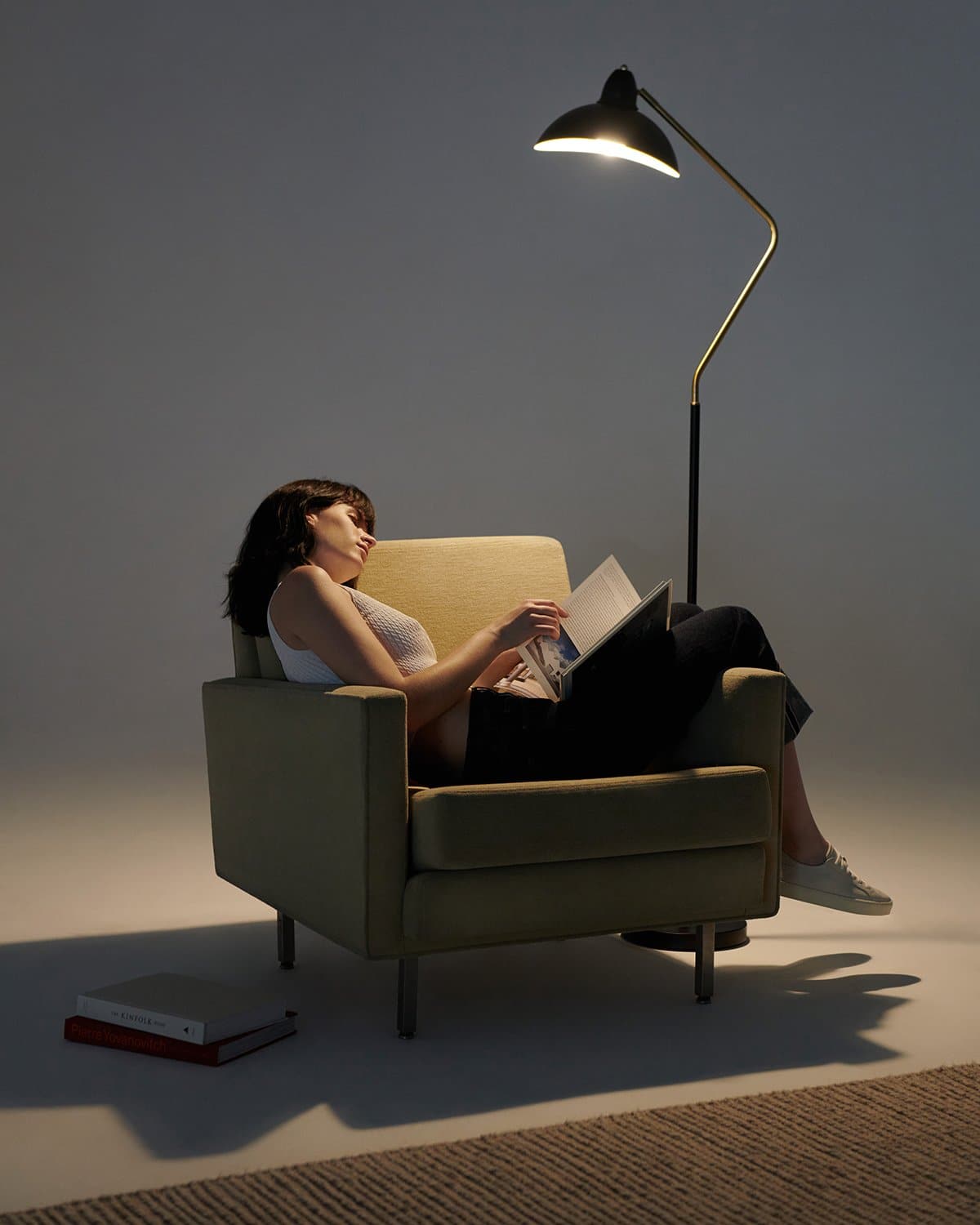 Vloerlamp Asymmetrisch Design LED Zwart Goud 173cm Staande Lamp Woonkamer Modern