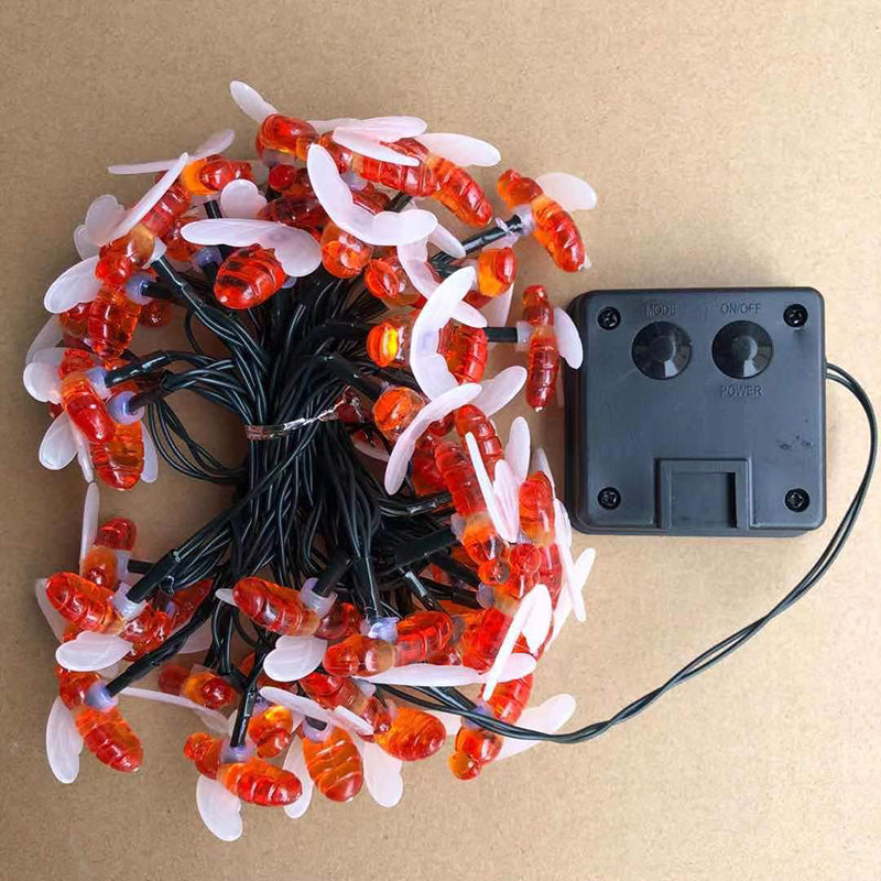 Solar Honeybee String Lights Outdoor Art Deco Multi-Color LED Garden Patio Decorative Light Strand Weatherproof for Yard Deck Fence Party | Thomler