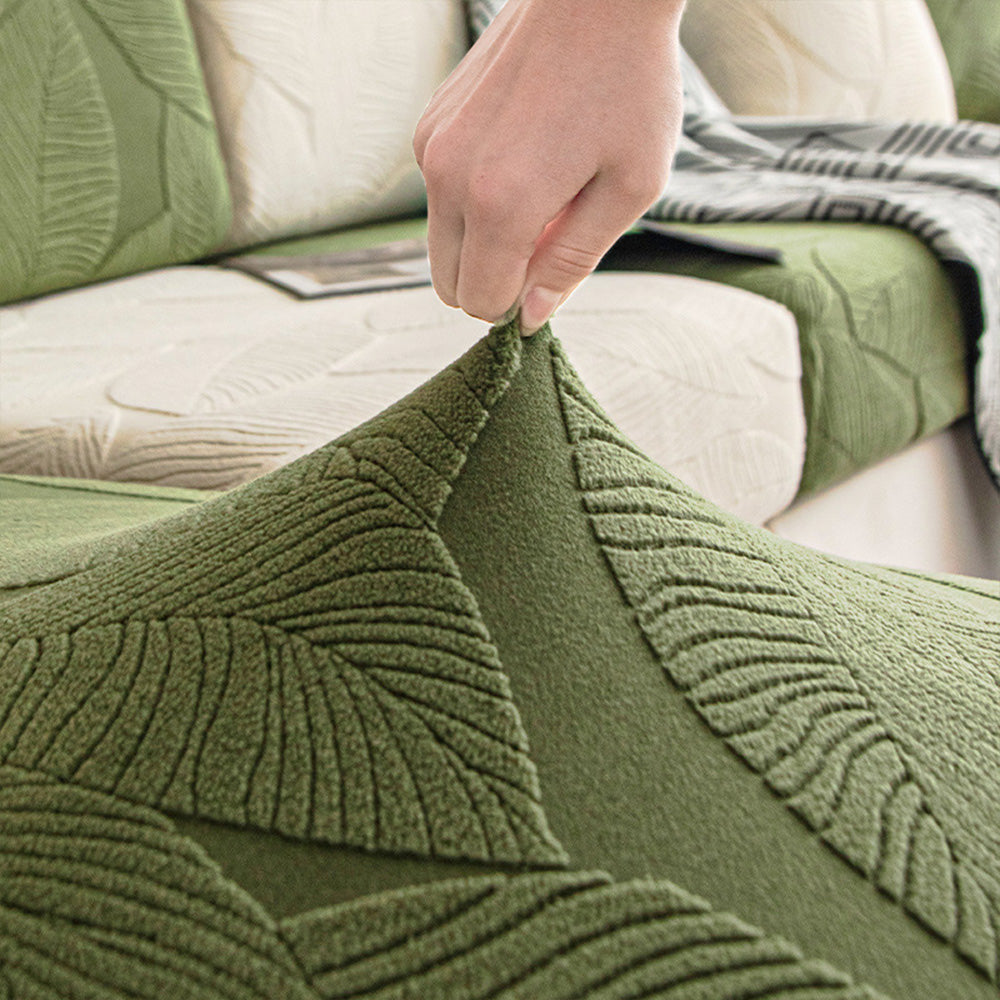 Stretch Velvet Couch Slipcover with Botanical Print – Stain-Proof & Pet-Friendly | Thomler