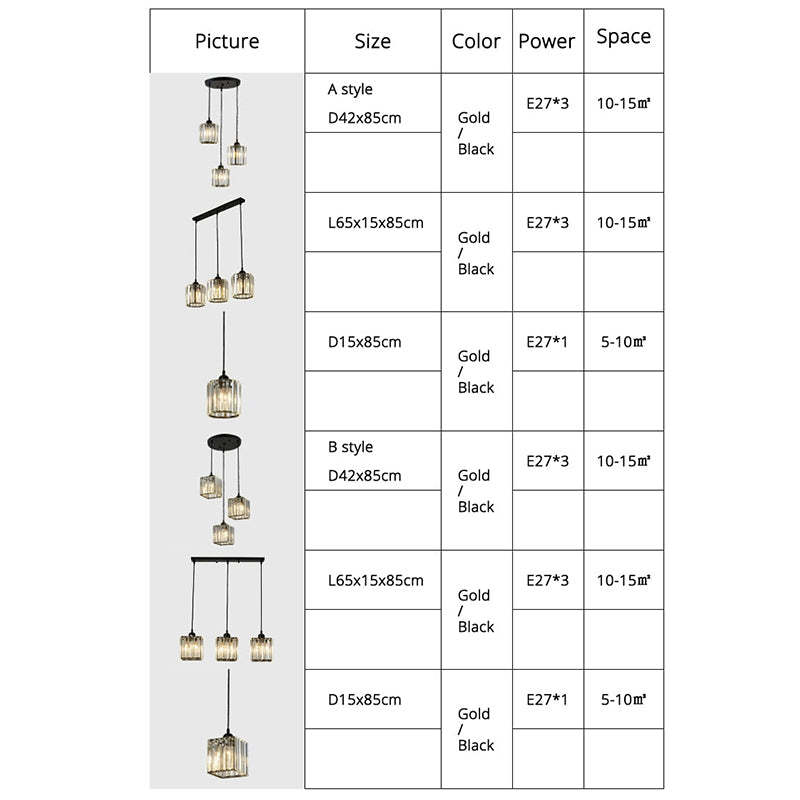 Cylindrical Glass Hanging Fixture with Metal Hardware for Dining Room & Bedroom | Thomler