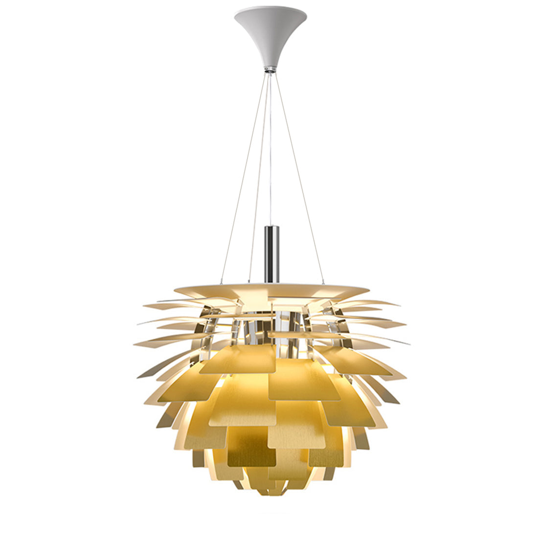 Pendant Light Metal Pinecone 20 in Adjustable Living Room Dining Area Chandelier Decorative Ceiling Fixture | Thomler