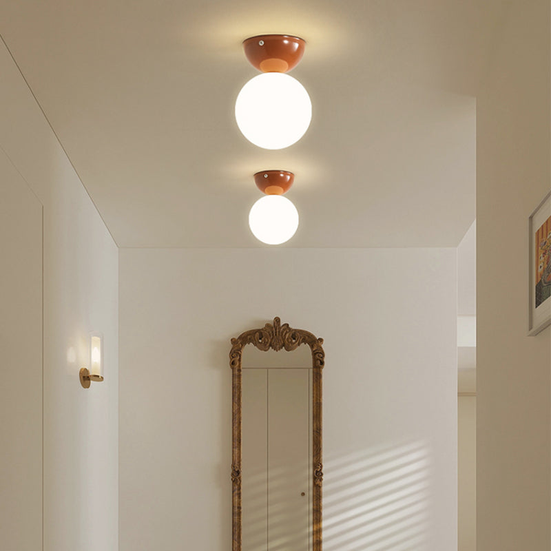 Metal & Glass Flush-Mount Ceiling Light for Kitchen & Living Room – Single G9 Bulb | Thomler