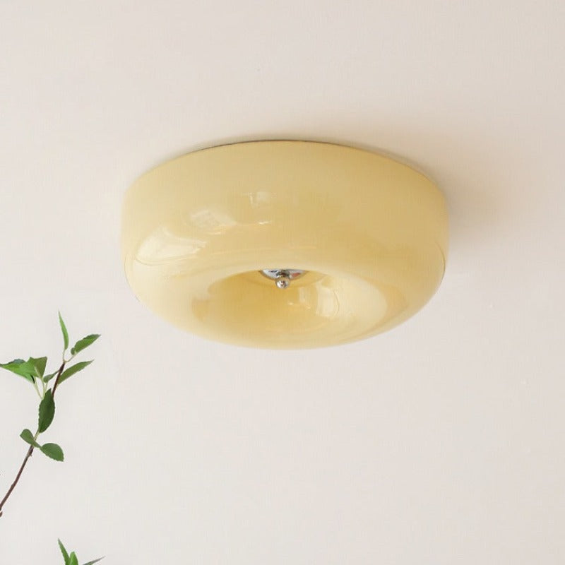 Glass Flush Mount LED Fixture – Dimmable 3-Tone Ambient Illumination for Bedrooms & Hallways | Thomler