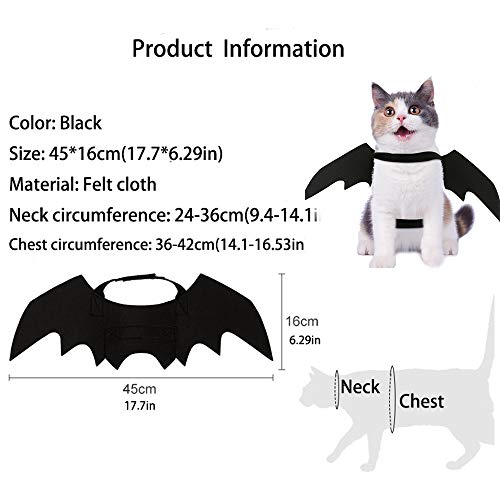 Pet Bat Wings Costume Accessory for Cats & Small Dogs – Halloween Dress-Up | Thomler