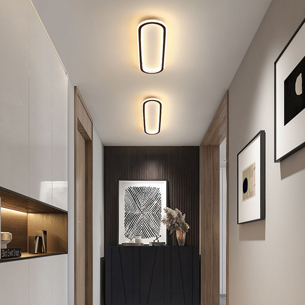 Oval Ceiling Light Fixture with Integrated LED Strip – Modern Flush Mount for Hallway, Bedroom & Living Room | Thomler