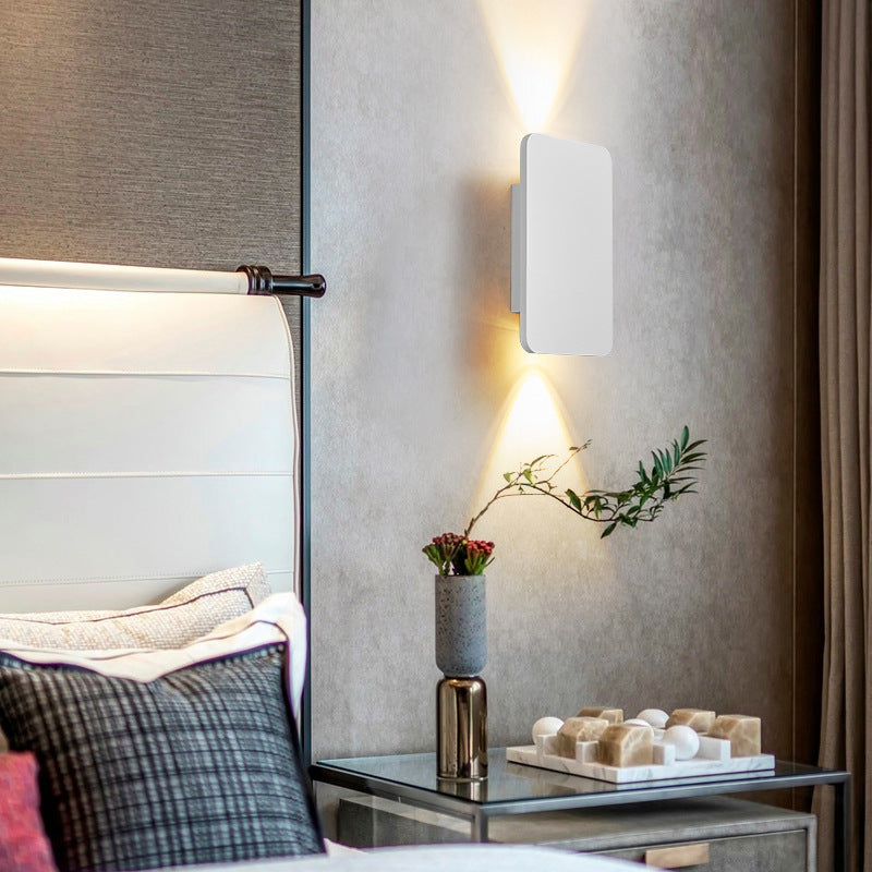 Rectangular Metal Wall Sconce with Warm LED Light for Bedroom & Living Room | Modern Hardwired Fixture in Gold, Black, White, Gray & Brown | Thomler