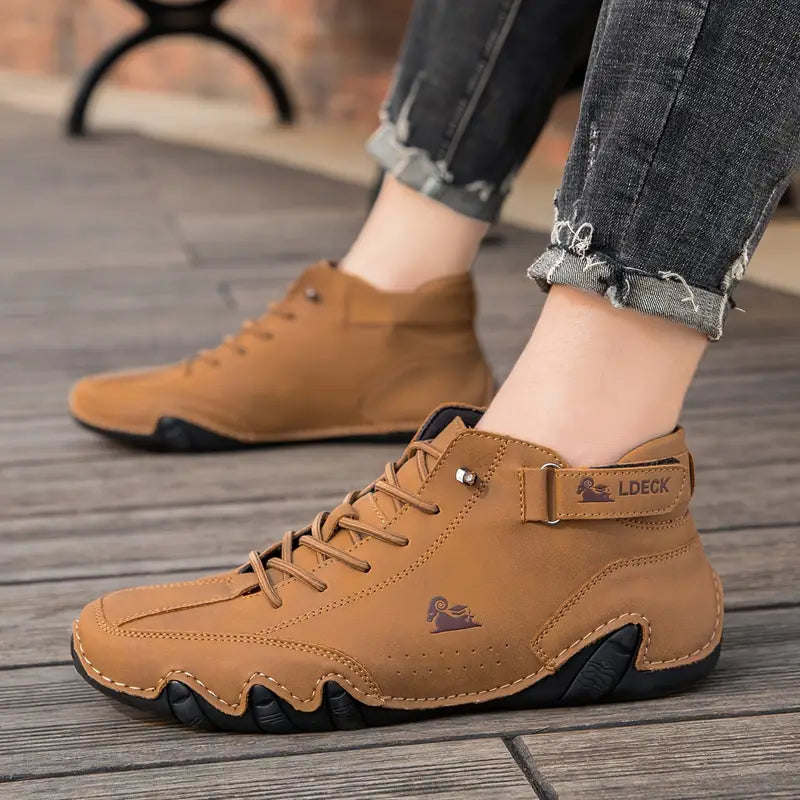 Men's Waterproof High-Top Sneakers with Elastic Slip-On Design - Durable Rubber Sole Boots for Street Style & All-Weather Wear | Thomler