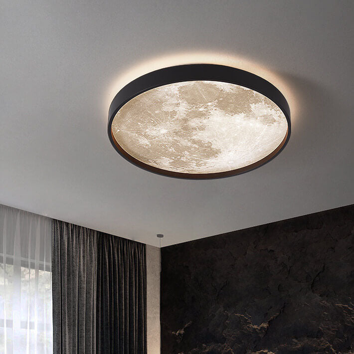LED Flush Mount Ceiling Fixture with Remote Control - Acrylic Disc Overhead Panel for Bedroom, Kitchen, Hallway | Thomler