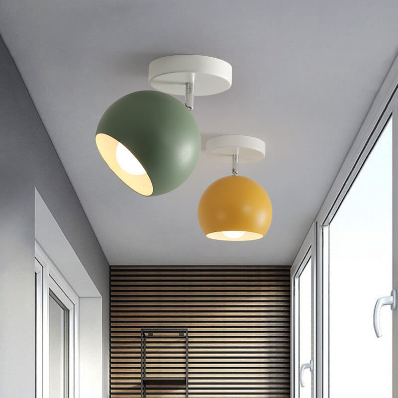Modern Scandi Semi-Flush Ceiling Light with Wood & Metal Frame – 5 Color Options for Hallway, Bedroom, Living Room | Thomler