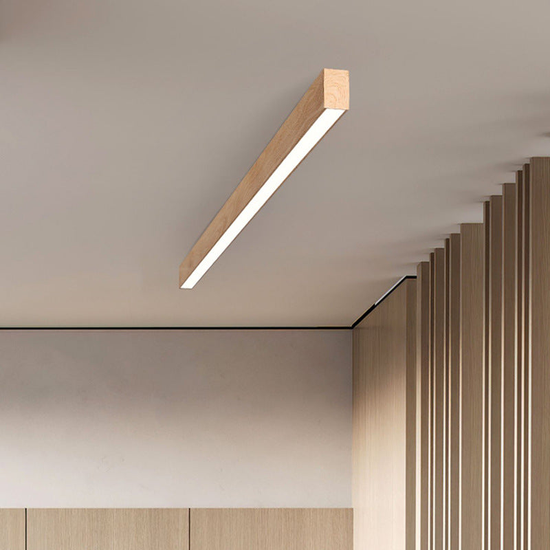 Hardwired Linear LED Ceiling Light with Natural Aluminum Frame & Acrylic Diffuser for Living Room, Bedroom & Entryway | Thomler