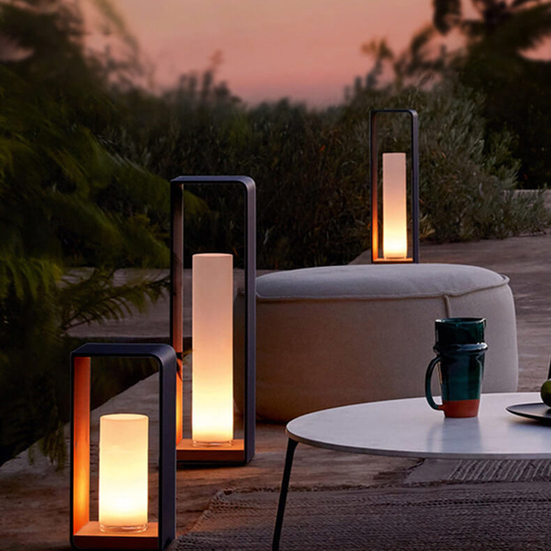 Outdoor Column Path Light – LED Weatherproof Garden Lamp with Rectangular Frame for Patio, Walkway & Landscaping | Thomler