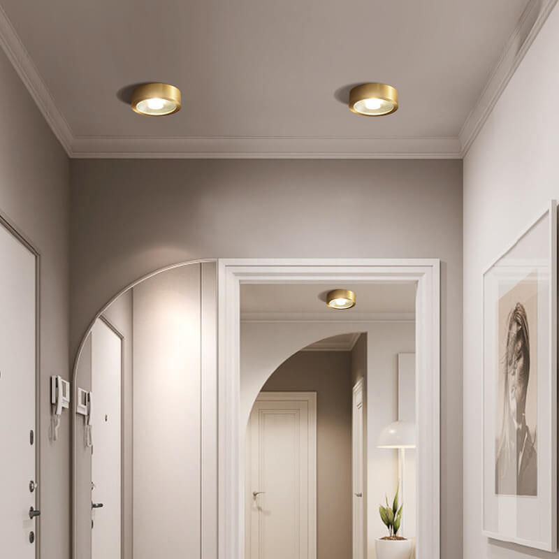 Slim-Profile Circular LED Ceiling Light – Brushed Copper Finish for Entryways, Bedrooms & Living Rooms | Thomler