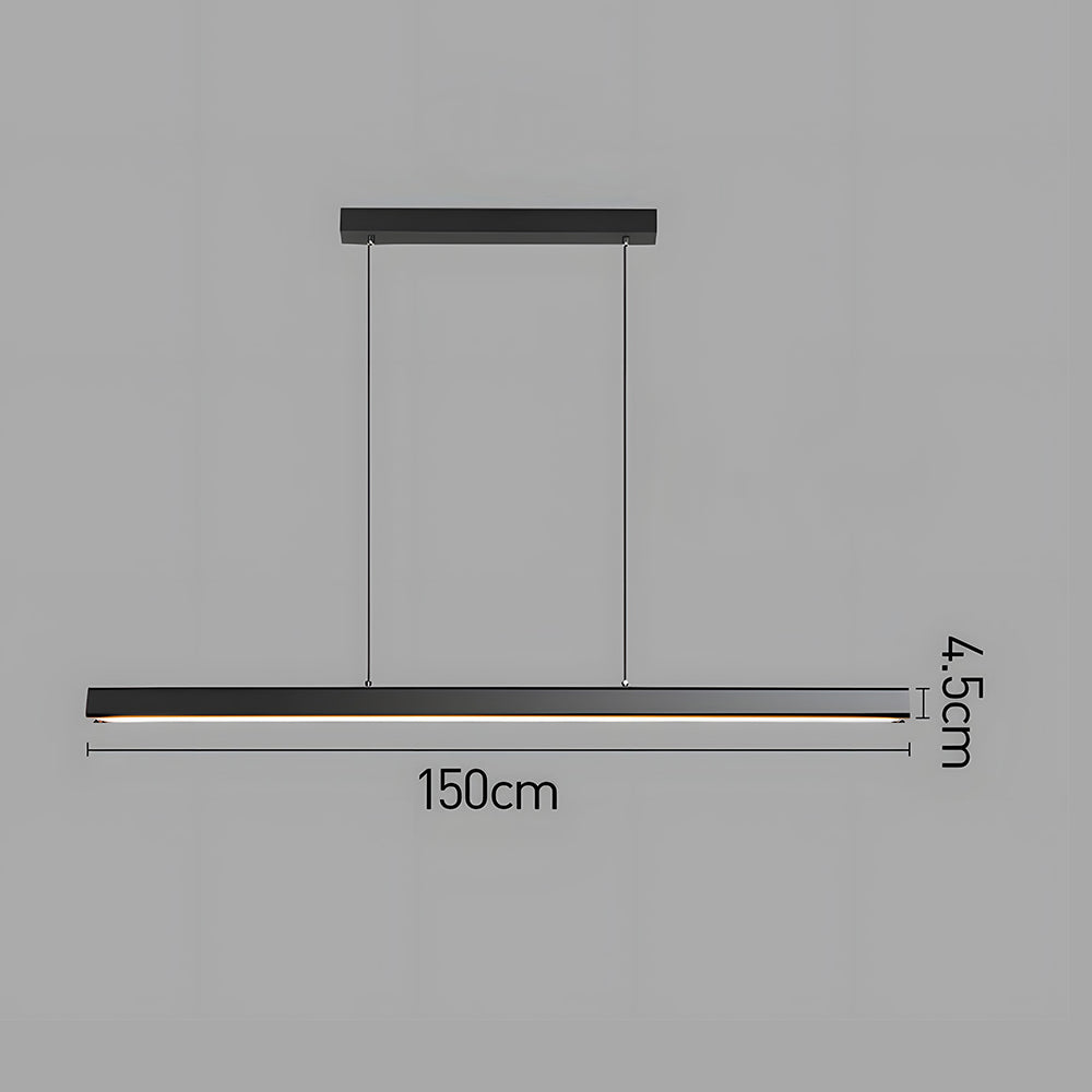 Pendant Light Metal LED 120.0 cm Black Kitchen Island Dining Table Linear Hanging Ceiling Lamp Adjustable Scandinavian Minimalist | Thomler