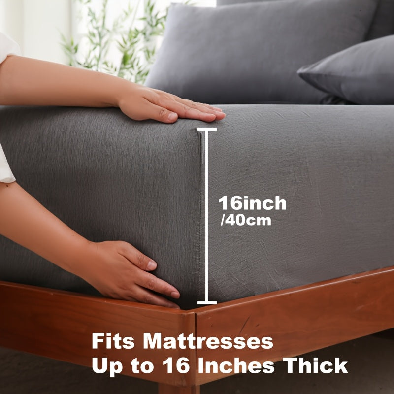Bamboo Fiber Fitted Sheet Deep Pocket Breathable Cooling Bed Sheet Moisture Wicking Soft Bedding for Summer Twin Full Queen King Cal King | Thomler