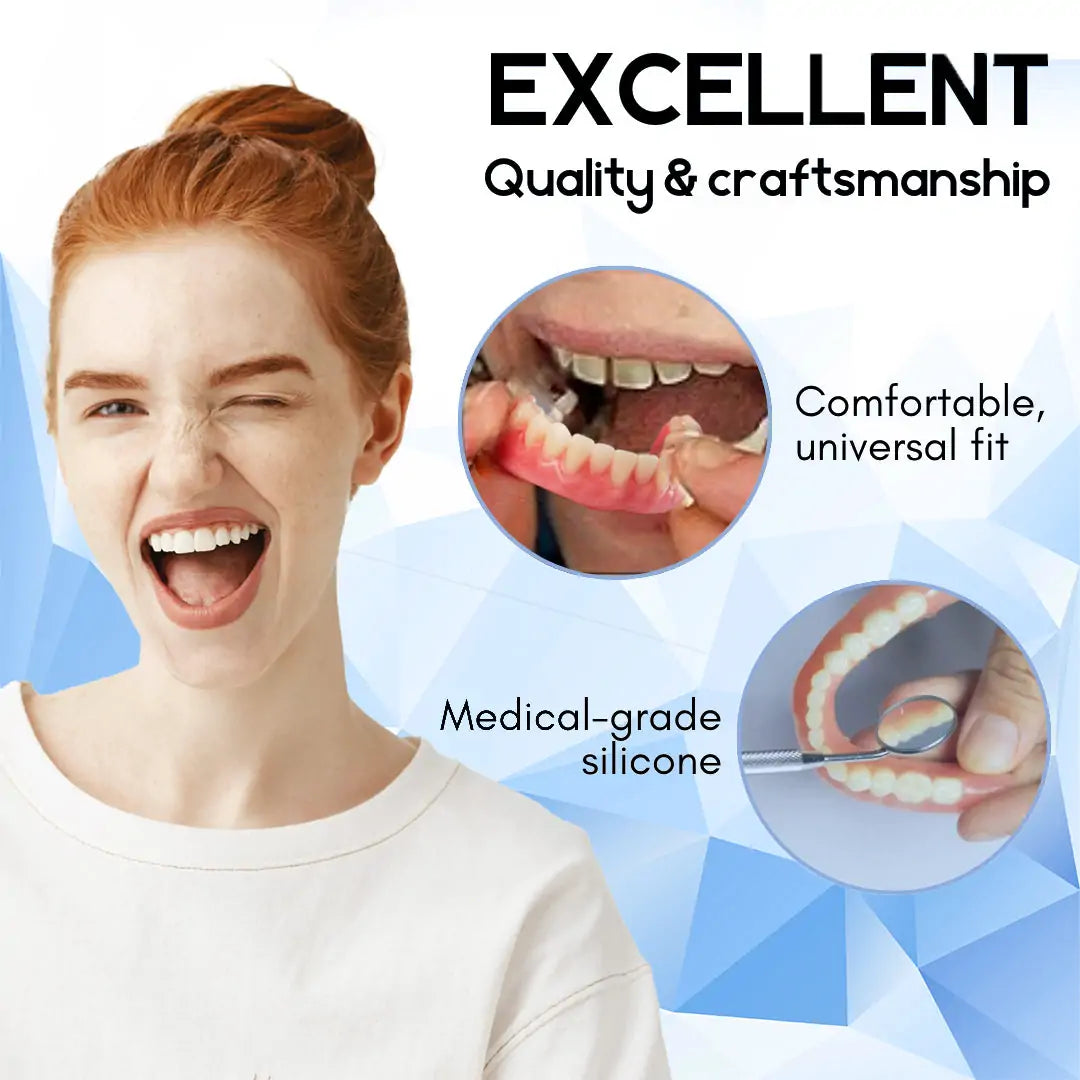 Removable Cosmetic Teeth Veneers for Adults – Instant Smile Enhancer with Silicone Liner, Reusable Snap-On Dental Cover for Natural Look | Thomler