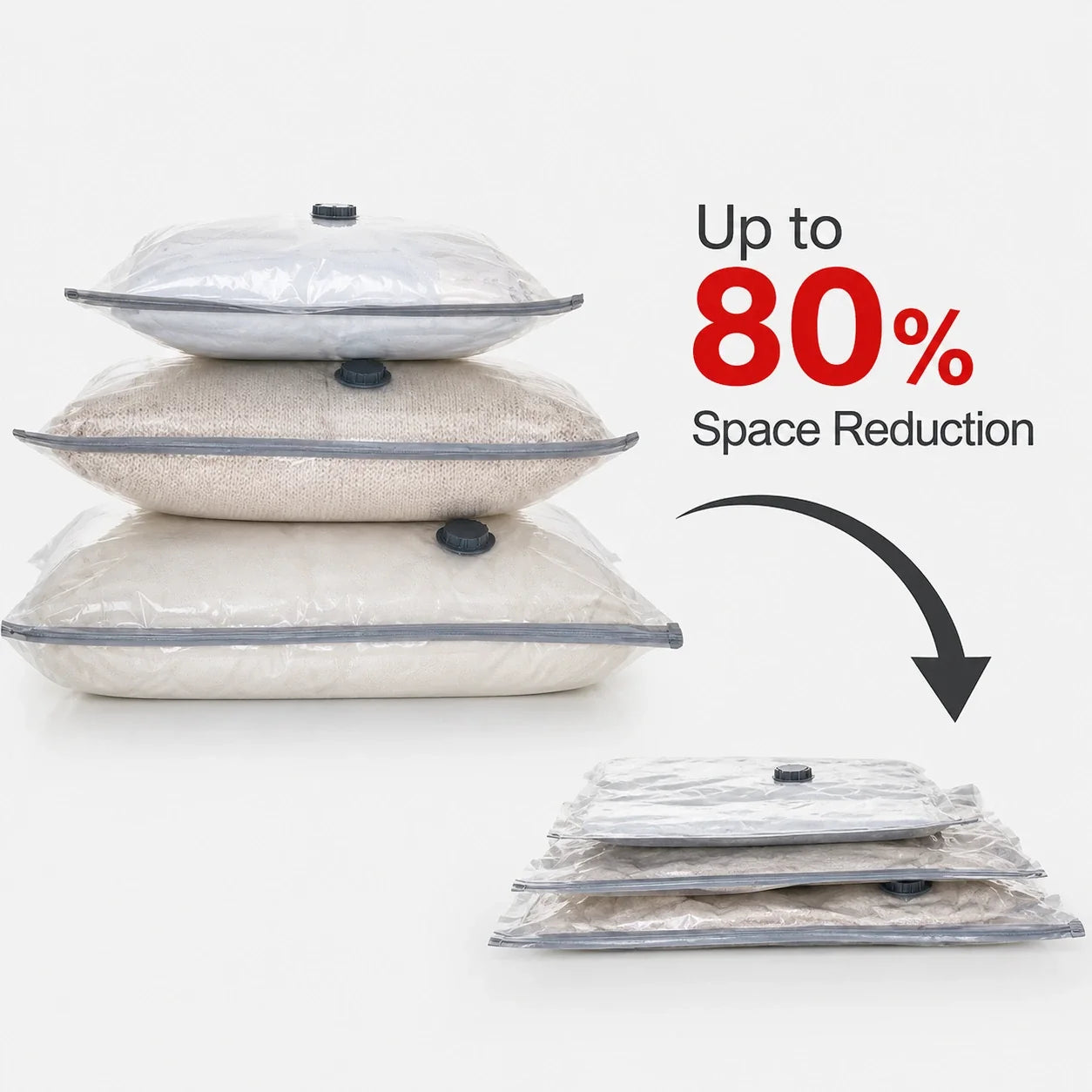 Space-Saver Compression Bags with Motorized Air Pump – 12-Piece Set for Travel, Closet Storage & Seasonal Clothing | Thomler