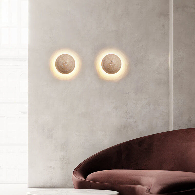 Wall Lamp Yellow Travertine 5.9 in Modern Hallway Living Room Bedroom LED 10W Built-In Fixture | Thomler