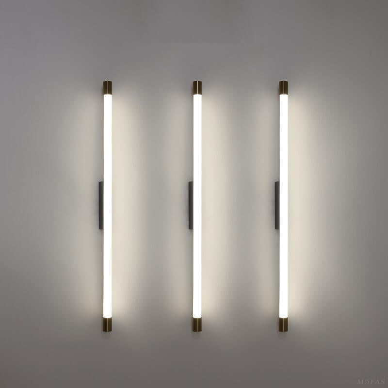 Wall Lamp Aluminium LED 150.0 cm Black Gold Bathroom Mirror Linear Lighting Fixture | Thomler