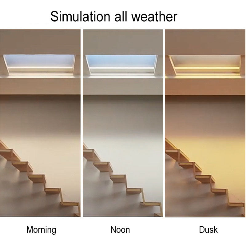 Ceiling Lamp Metal LED 60.0 cm x 30.0 cm Daylight Simulation Living Room Bedroom Recessed Smart Skylight Light | Thomler