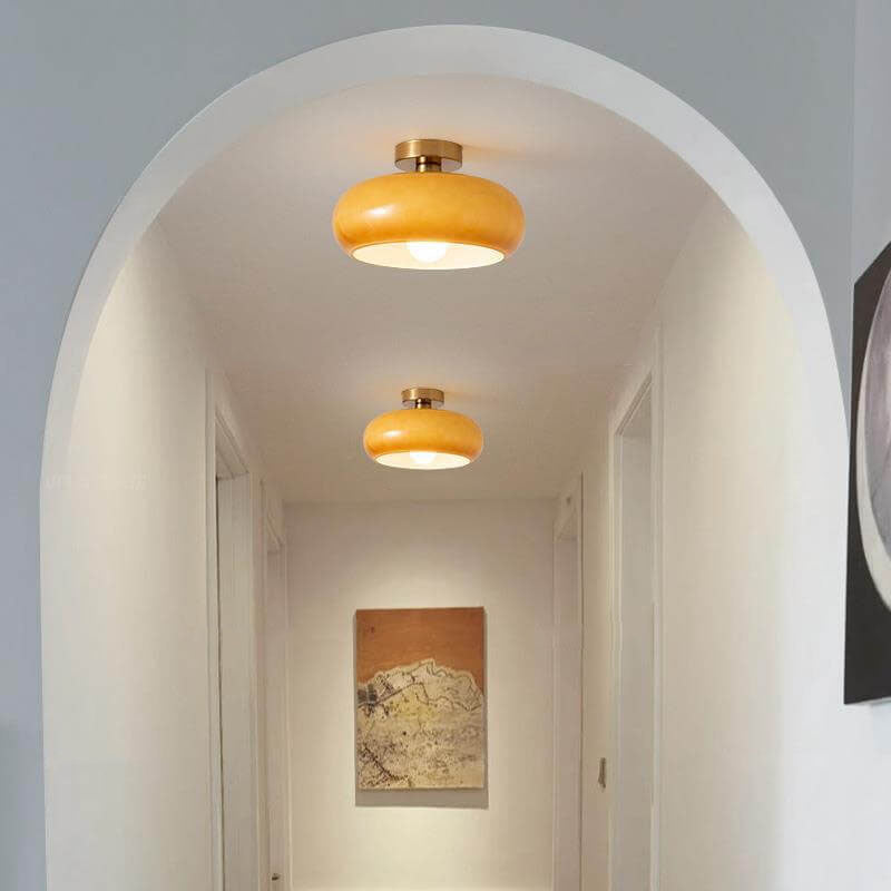 Spherical Glass Ceiling Fixture with Metallic Finish – Contemporary Single-Bulb Lighting for Living Room, Bedroom & Entryway | Thomler
