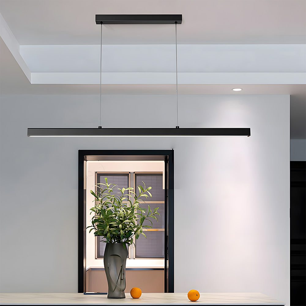 Pendant Light Metal LED 120.0 cm Black Kitchen Island Dining Table Linear Hanging Ceiling Lamp Adjustable Scandinavian Minimalist | Thomler