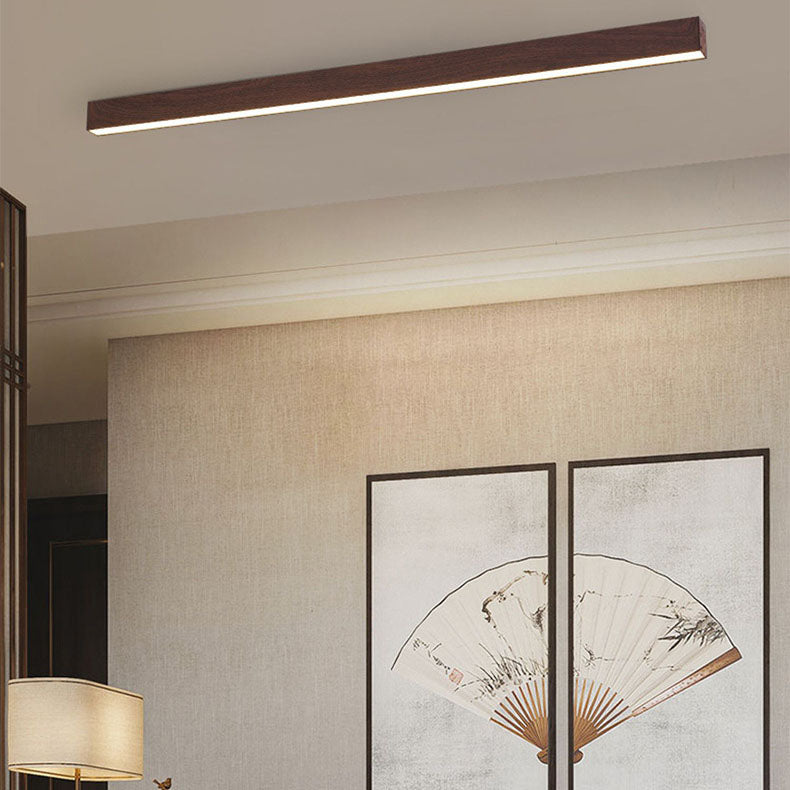 Hardwired Linear LED Ceiling Light with Natural Aluminum Frame & Acrylic Diffuser for Living Room, Bedroom & Entryway | Thomler
