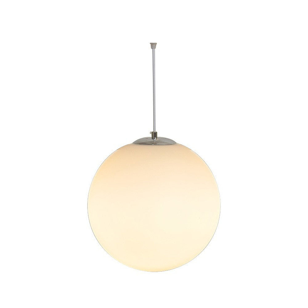 Pendant Light Glass Sphere 25.0 cm White Dining Kitchen Living Room Hanging Lamp | Thomler
