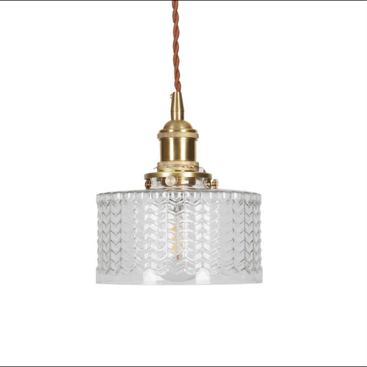 Glass Globe Hanging Ceiling Fixture Copper Accent Single Bulb Socket Asian Inspired Decor for Bedroom Entryway Dining Room Kitchen Island | Thomler