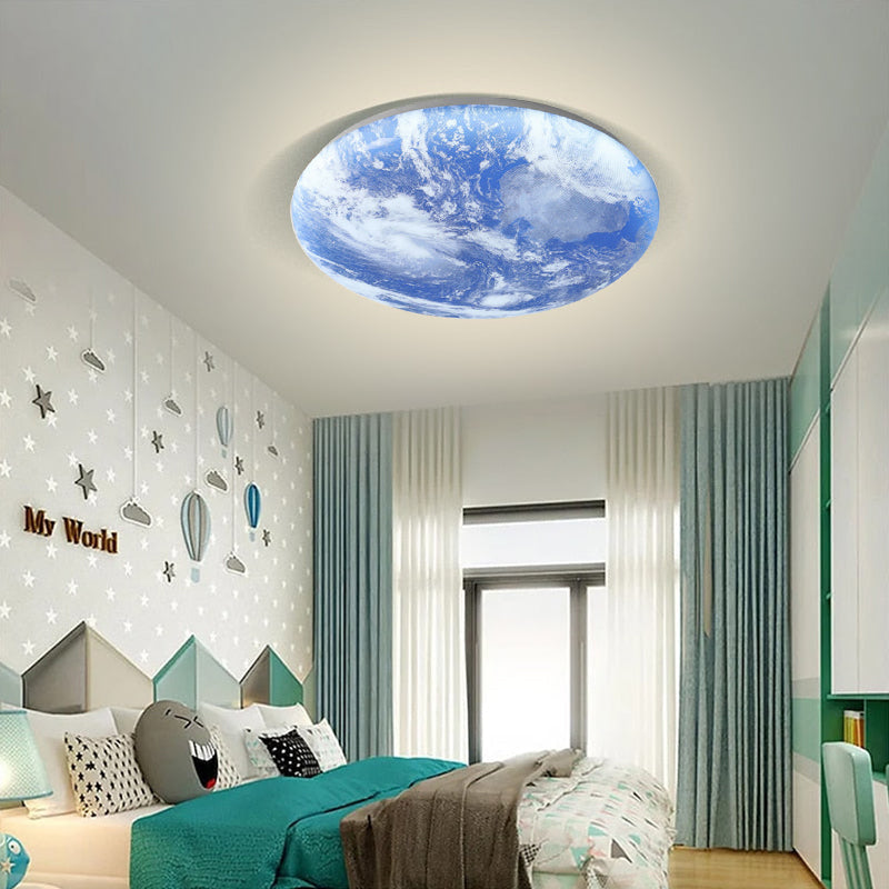 Ceiling Lamp Wood Acrylic 48.0 cm Moon Design Bedroom Living Room Flush Mount Ambient LED Light | Thomler