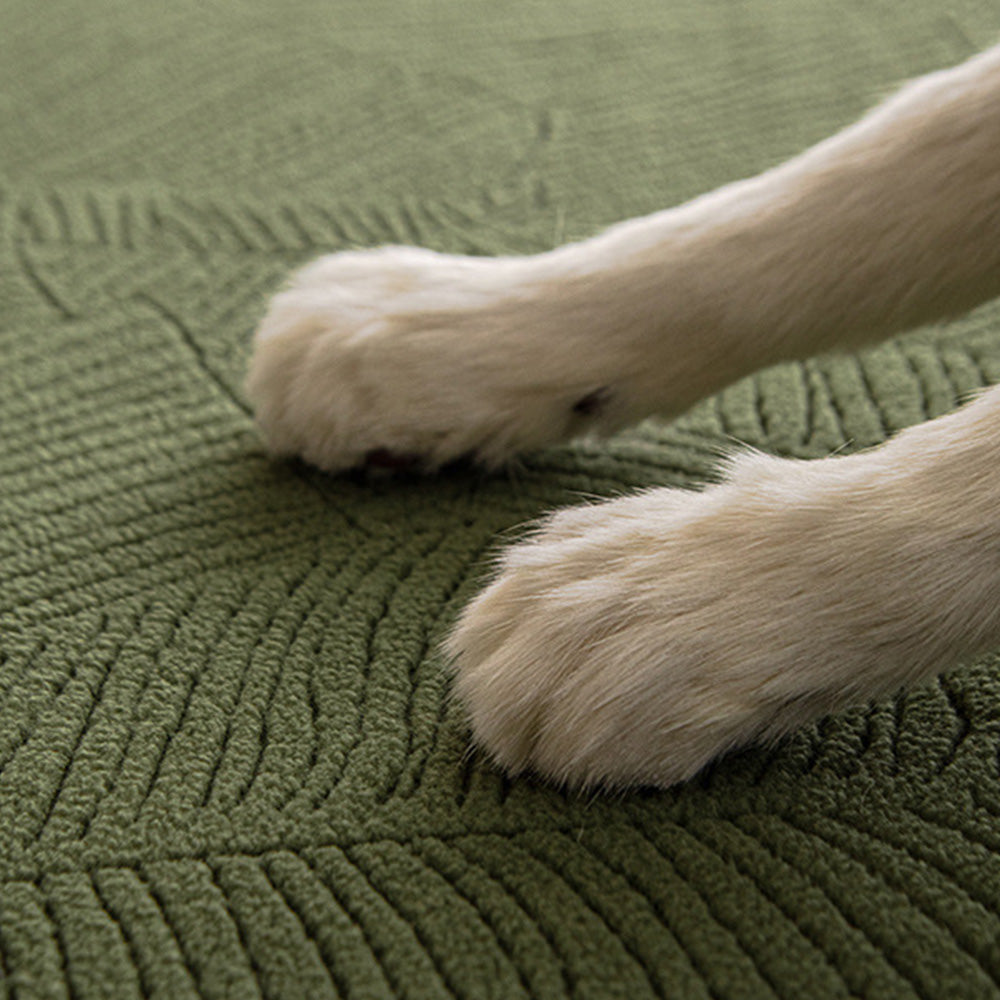 Stretch Velvet Couch Slipcover with Botanical Print – Stain-Proof & Pet-Friendly | Thomler