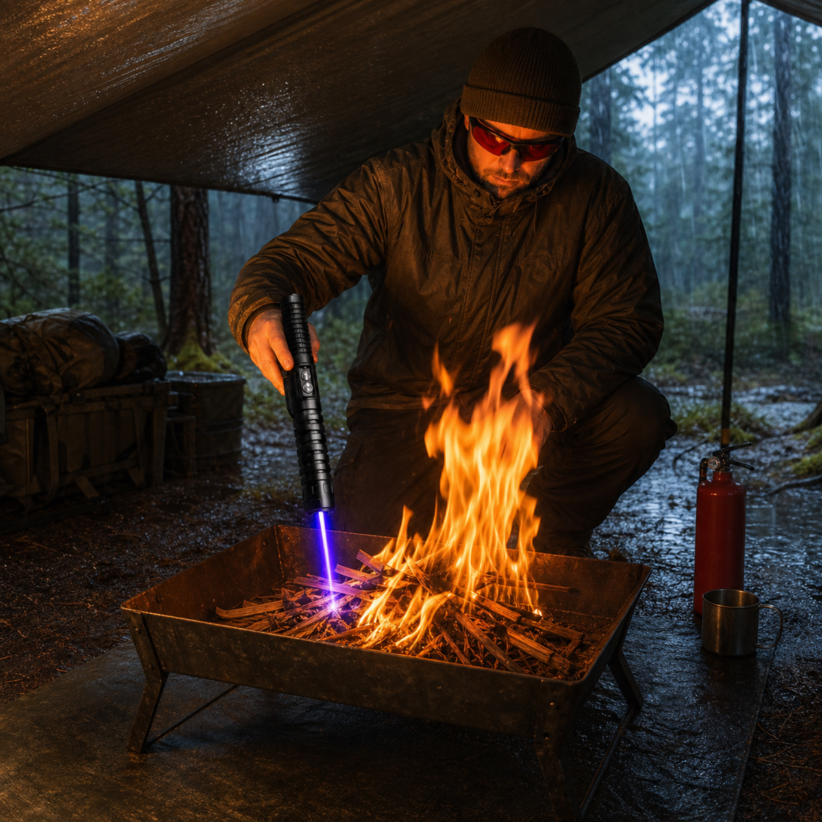 Rechargeable Blue-Beam Fire Starter for Outdoor Camping Emergency Ignition Kit | Thomler
