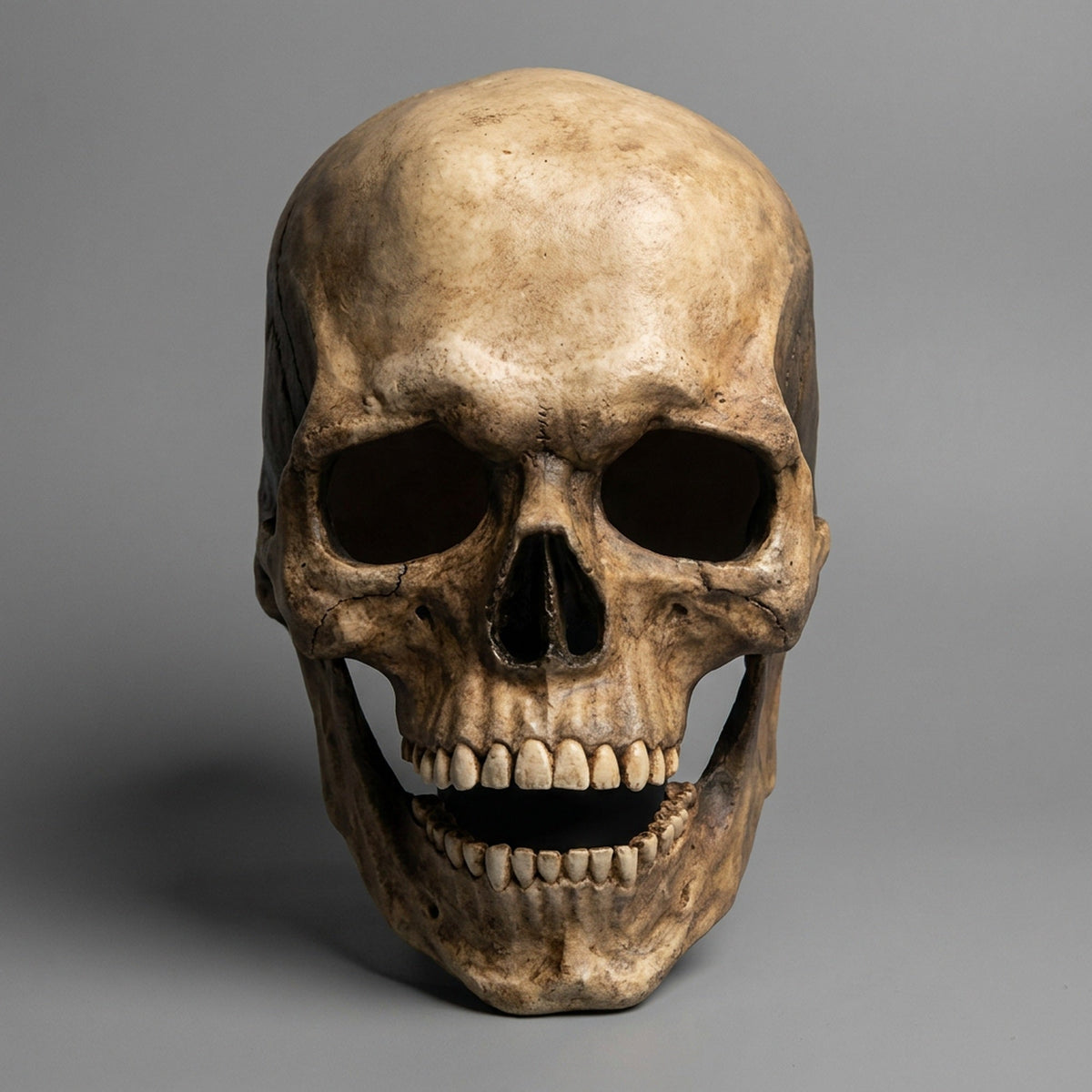 Articulated Skeleton Head Costume with Hinged Lower Jaw for Adults – Pale & Aged Finishes | Thomler