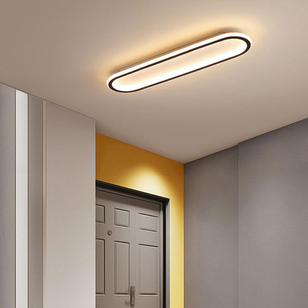 Oval Ceiling Light Fixture with Integrated LED Strip – Modern Flush Mount for Hallway, Bedroom & Living Room | Thomler