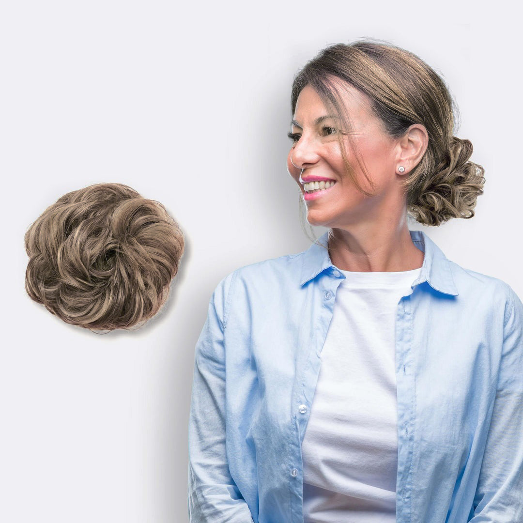 Messy Bun Hair Scrunchie – Instant Volume Ponytail Wrap for Thin or Fine Hair | Thomler