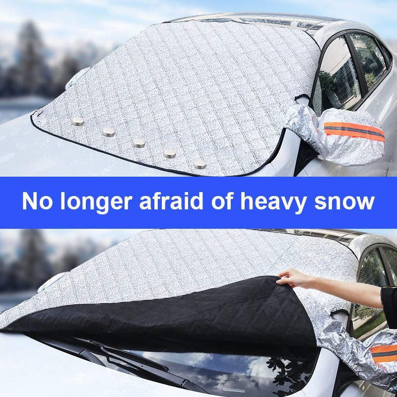 Windshield Snow Cover with Magnetic Hold & Mirror Protection for Cars, SUVs & Trucks – All-Season Frost Shield & Sun Blocker | Thomler