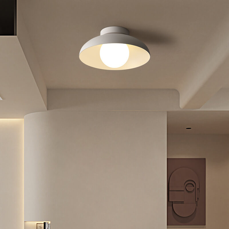 Single-Bulb Ceiling Light with Iron Frame and Glass Shade for Bedroom, Hallway, or Entryway | Thomler
