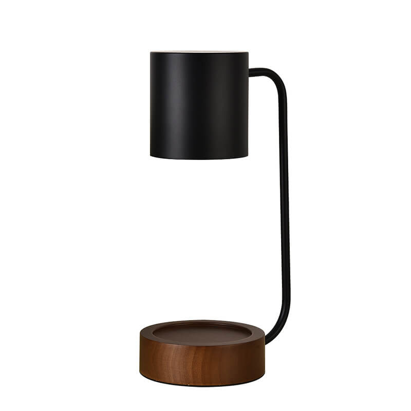 Table Lamp Wood Metal 6.7 in Modern Black White Bedroom Bedside Study Desk Lighting GU10 Plug In Accent Light | Thomler
