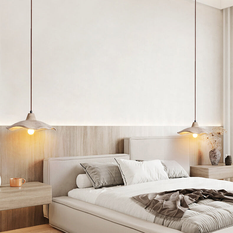 Chandelier Cement 9.8 in Pendant Industrial Lighting Pottery Yellow Living Room Bedroom Fixture | Thomler