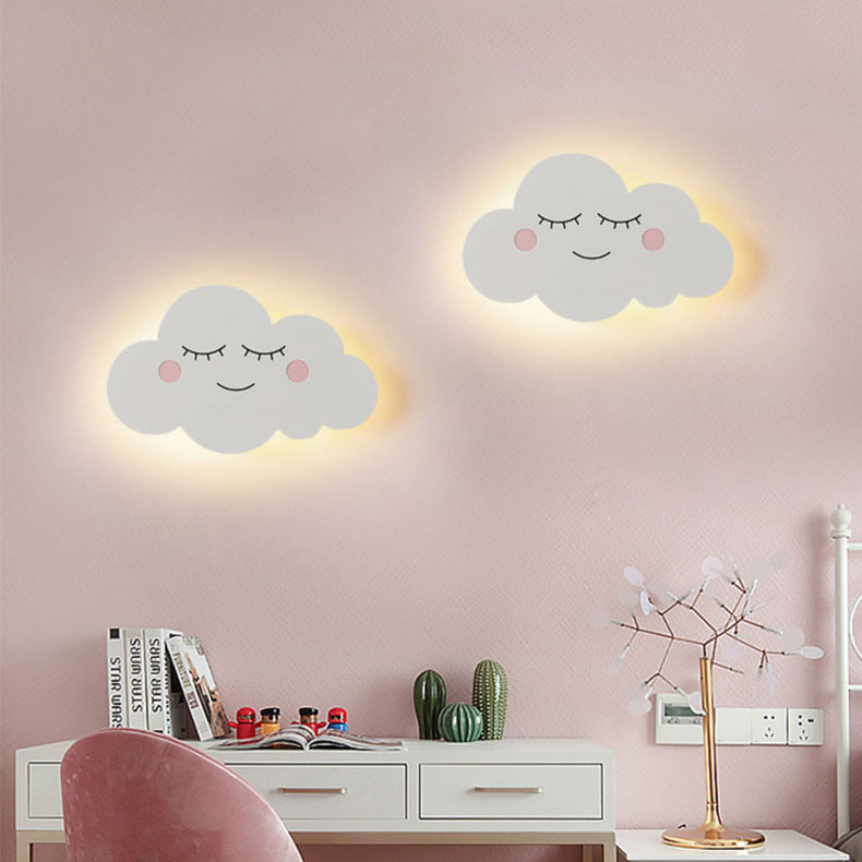 Cloud-Shaped LED Wall Sconce – Modern Metal & Acrylic Light Fixture for Bedroom, Nursery & Living Room – Hardwired White, Pink or Blue | Thomler