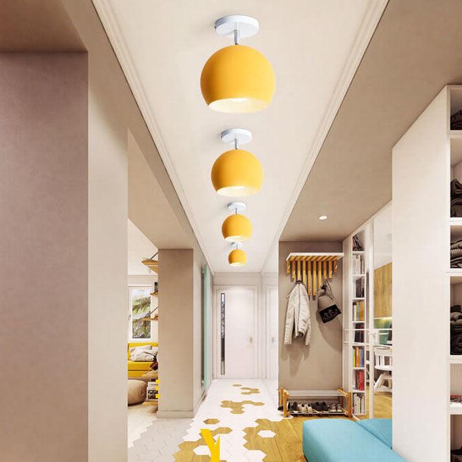 Modern Scandi Semi-Flush Ceiling Light with Wood & Metal Frame – 5 Color Options for Hallway, Bedroom, Living Room | Thomler