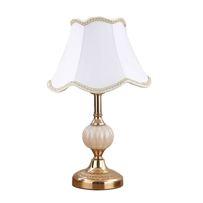 Table Lamp Glass Iron Fabric 16.5 in Modern Bedside Living Room Study LED E26 Light | Thomler