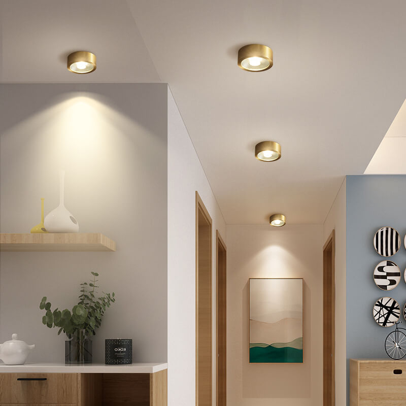 Slim-Profile Circular LED Ceiling Light – Brushed Copper Finish for Entryways, Bedrooms & Living Rooms | Thomler