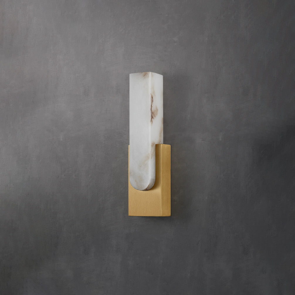 Wall Lamp Alabaster 19.7 in Gold LED Bedroom Hallway Modern Sconce Lighting Fixture | Thomler