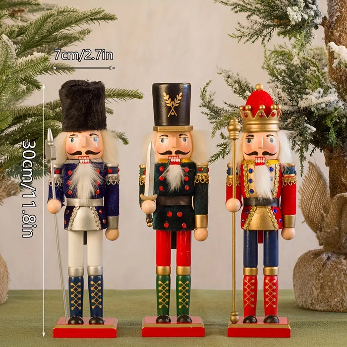 Wooden Nutcracker Soldier Figurine - Hand-Painted Holiday Decor for Mantel, Windowsill & Christmas Display | Thomler