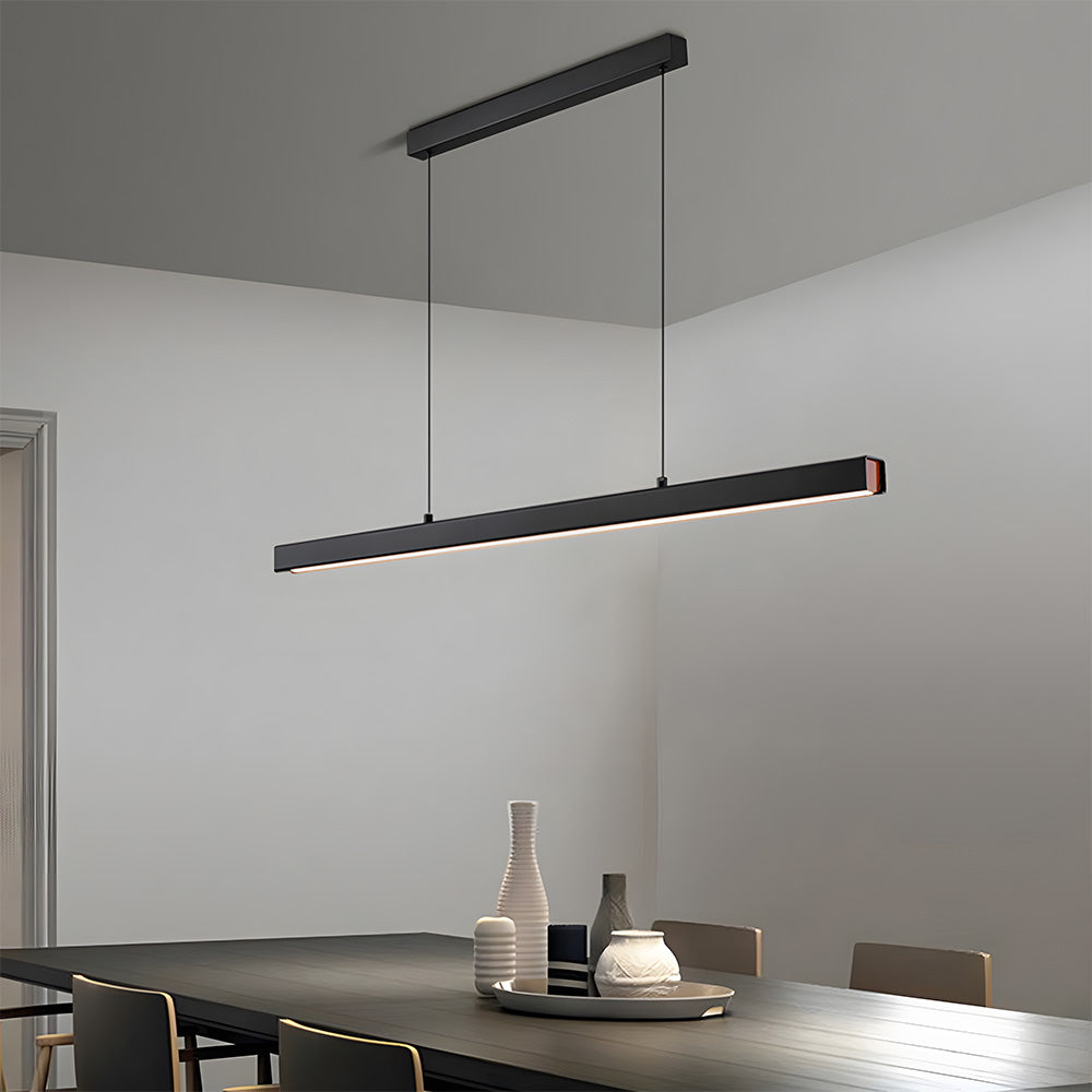 Pendant Light Metal LED 120.0 cm Black Kitchen Island Dining Table Linear Hanging Ceiling Lamp Adjustable Scandinavian Minimalist | Thomler