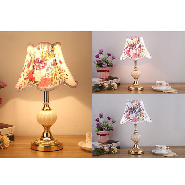 Table Lamp Glass Iron Fabric 16.5 in Modern Bedside Living Room Study LED E26 Light | Thomler