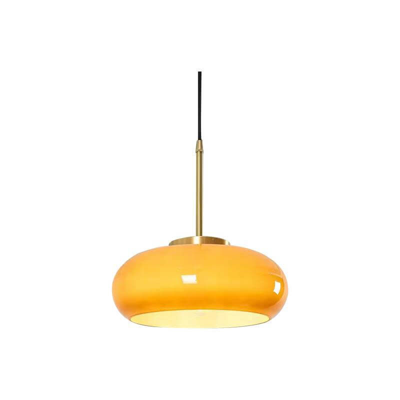 Spherical Glass Ceiling Fixture with Metallic Finish – Contemporary Single-Bulb Lighting for Living Room, Bedroom & Entryway | Thomler