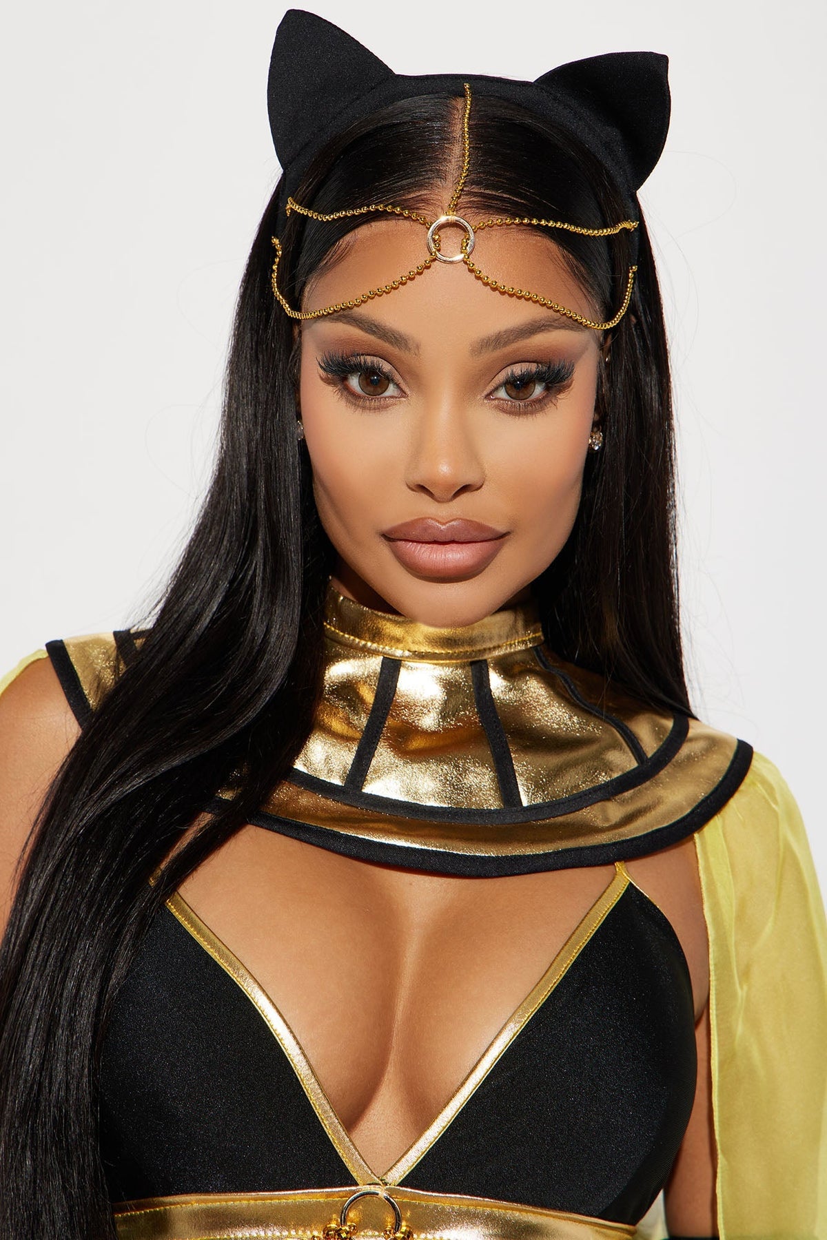 Egyptian Pharaoh Women's Halloween Outfit – 4-Piece Dress, Cloak, Headpiece & Necklace | Thomler